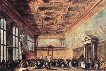 ドージェ・ヴェネツィア学校フランチェスコ・グアルディによる聴衆の提供 Oil Paintings